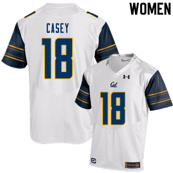 Women #18 Jaden Casey Cal Bears College Football Jerseys Sale-White